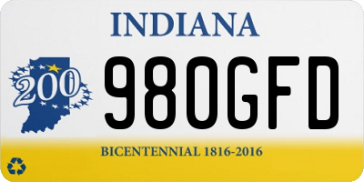 IN license plate 980GFD