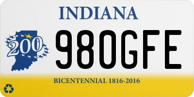 IN license plate 980GFE