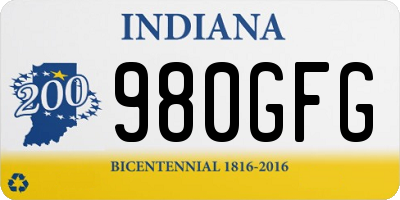IN license plate 980GFG