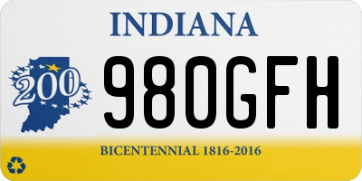 IN license plate 980GFH