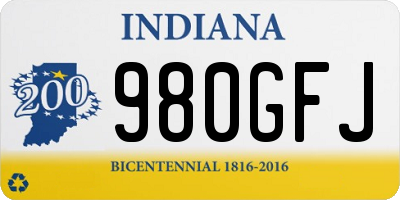 IN license plate 980GFJ