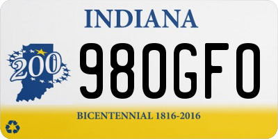 IN license plate 980GFO