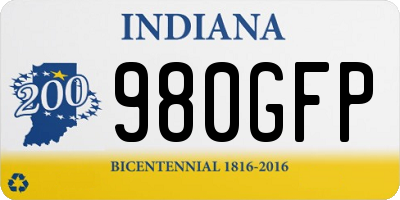 IN license plate 980GFP