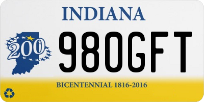 IN license plate 980GFT