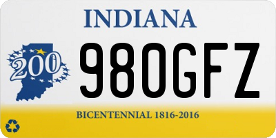 IN license plate 980GFZ