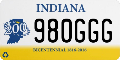 IN license plate 980GGG