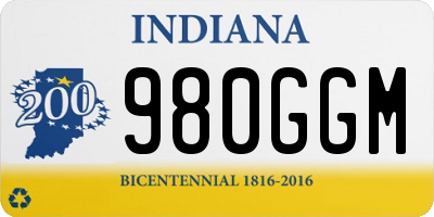 IN license plate 980GGM