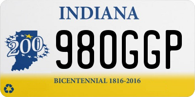 IN license plate 980GGP