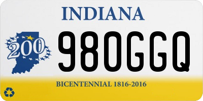 IN license plate 980GGQ