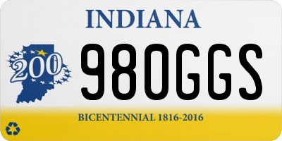 IN license plate 980GGS