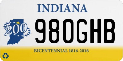 IN license plate 980GHB