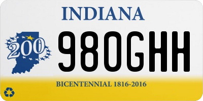 IN license plate 980GHH