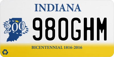 IN license plate 980GHM