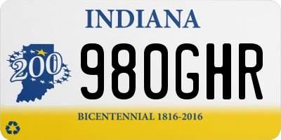 IN license plate 980GHR