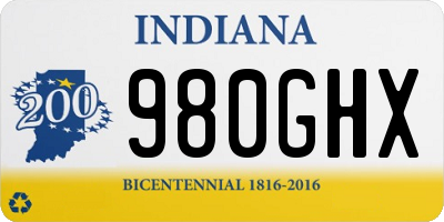 IN license plate 980GHX