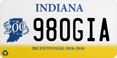 IN license plate 980GIA