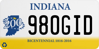 IN license plate 980GID