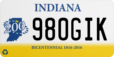 IN license plate 980GIK