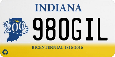 IN license plate 980GIL