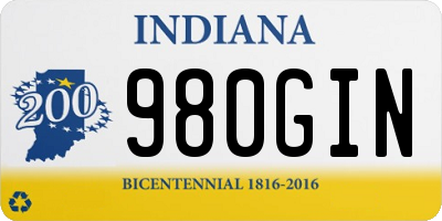 IN license plate 980GIN