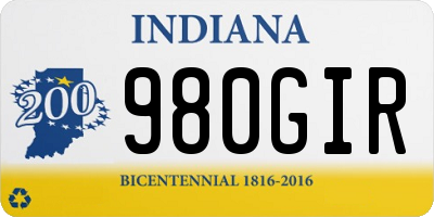IN license plate 980GIR