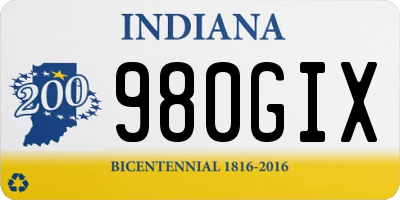 IN license plate 980GIX