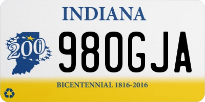 IN license plate 980GJA