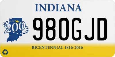 IN license plate 980GJD