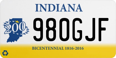 IN license plate 980GJF