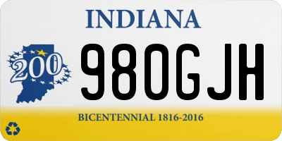 IN license plate 980GJH