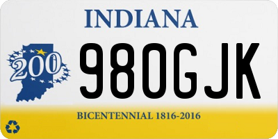 IN license plate 980GJK