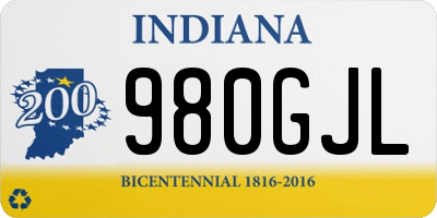 IN license plate 980GJL