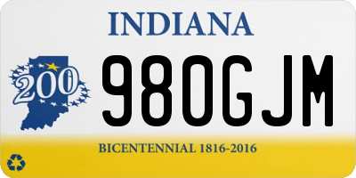 IN license plate 980GJM