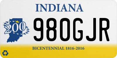 IN license plate 980GJR