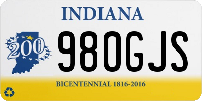 IN license plate 980GJS