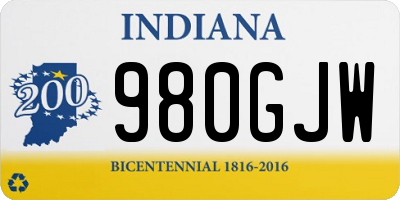 IN license plate 980GJW