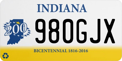 IN license plate 980GJX