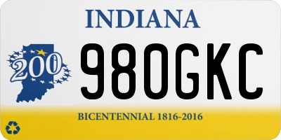 IN license plate 980GKC