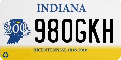 IN license plate 980GKH