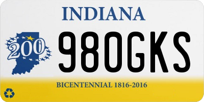 IN license plate 980GKS