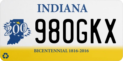 IN license plate 980GKX