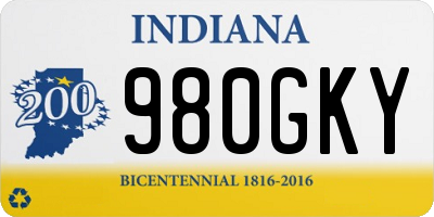 IN license plate 980GKY