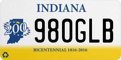 IN license plate 980GLB