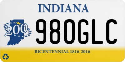 IN license plate 980GLC