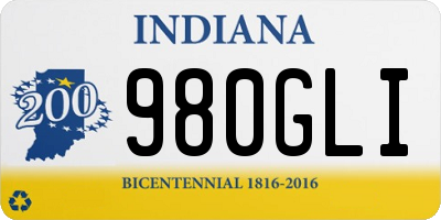 IN license plate 980GLI