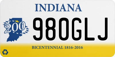 IN license plate 980GLJ