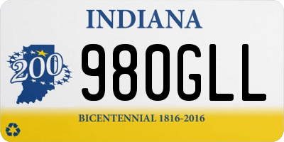 IN license plate 980GLL
