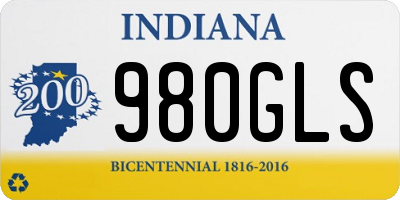 IN license plate 980GLS