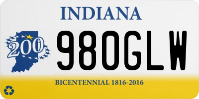 IN license plate 980GLW