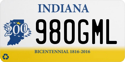IN license plate 980GML